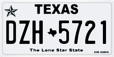 TX license plate DZH5721