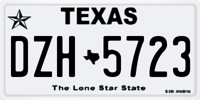 TX license plate DZH5723