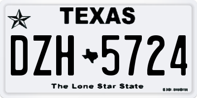TX license plate DZH5724