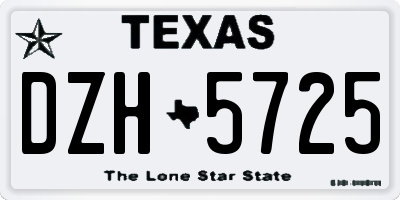 TX license plate DZH5725