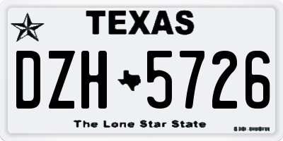 TX license plate DZH5726