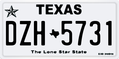 TX license plate DZH5731