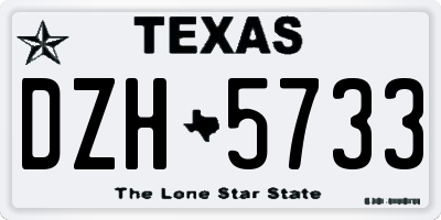 TX license plate DZH5733