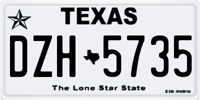 TX license plate DZH5735