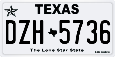 TX license plate DZH5736