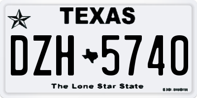 TX license plate DZH5740