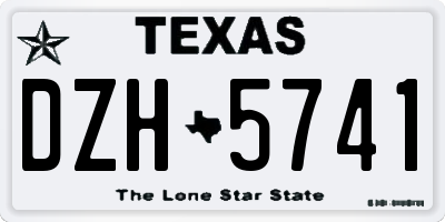 TX license plate DZH5741