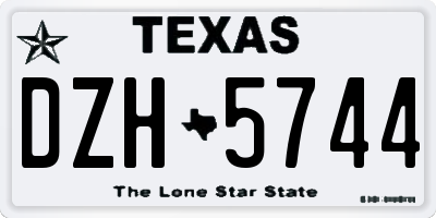 TX license plate DZH5744