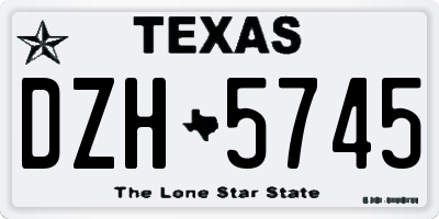 TX license plate DZH5745