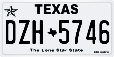 TX license plate DZH5746