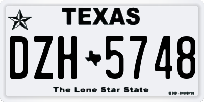 TX license plate DZH5748