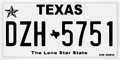 TX license plate DZH5751