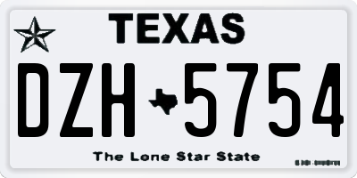 TX license plate DZH5754