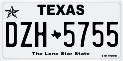 TX license plate DZH5755