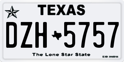 TX license plate DZH5757