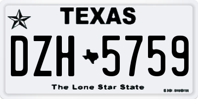 TX license plate DZH5759