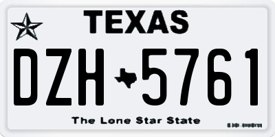 TX license plate DZH5761