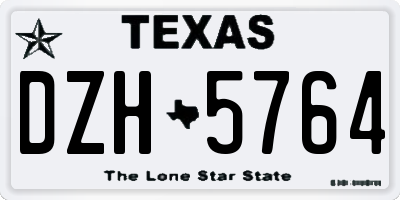 TX license plate DZH5764