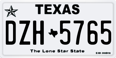 TX license plate DZH5765