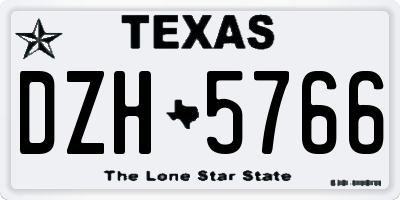 TX license plate DZH5766