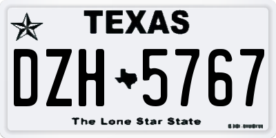 TX license plate DZH5767