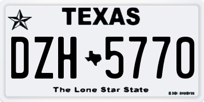 TX license plate DZH5770