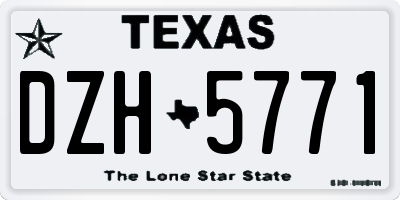 TX license plate DZH5771