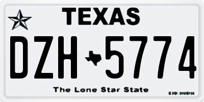 TX license plate DZH5774