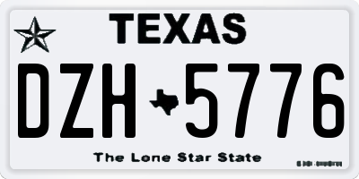 TX license plate DZH5776