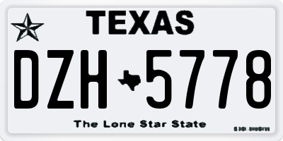 TX license plate DZH5778
