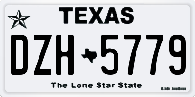 TX license plate DZH5779