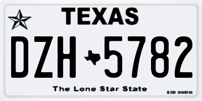 TX license plate DZH5782