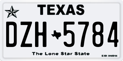 TX license plate DZH5784