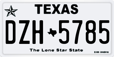 TX license plate DZH5785