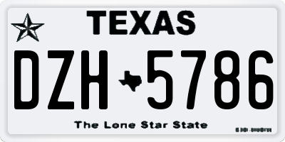 TX license plate DZH5786