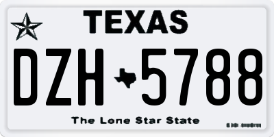 TX license plate DZH5788