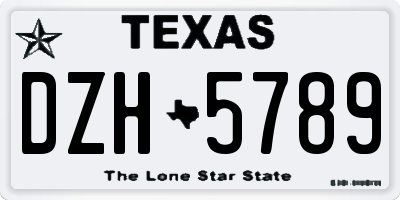 TX license plate DZH5789