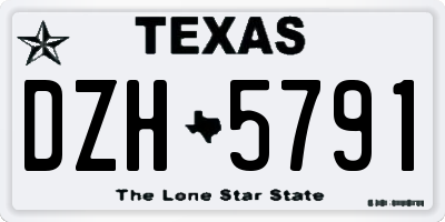TX license plate DZH5791