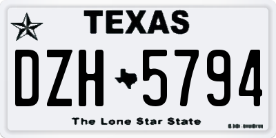 TX license plate DZH5794