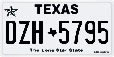 TX license plate DZH5795