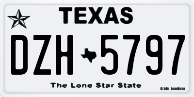 TX license plate DZH5797