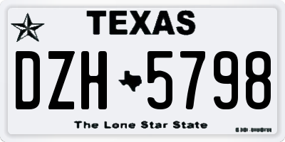 TX license plate DZH5798