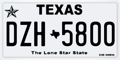 TX license plate DZH5800
