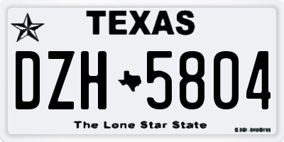 TX license plate DZH5804