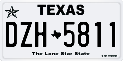 TX license plate DZH5811