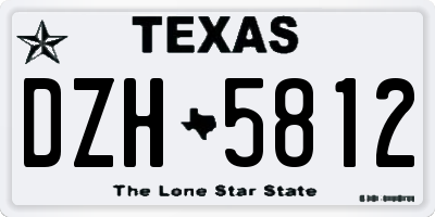 TX license plate DZH5812