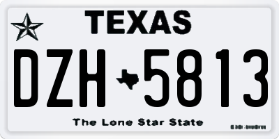 TX license plate DZH5813