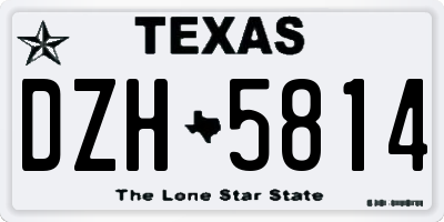 TX license plate DZH5814