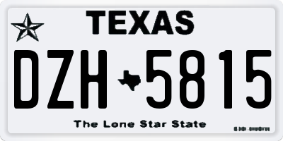 TX license plate DZH5815