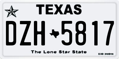 TX license plate DZH5817